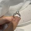 Square Sugar S925 Sterling Silver Zircon Pearl Ring - Light Luxury Index Finger Ring with Elegant Design