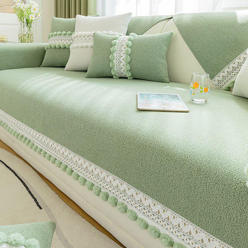 Solid Color Chenille Sofa Cushion, Universal Simple Modern Sofa Cover In All Seasons, Non-Slip And Dirt-Resistant Combination Sofa Cushion