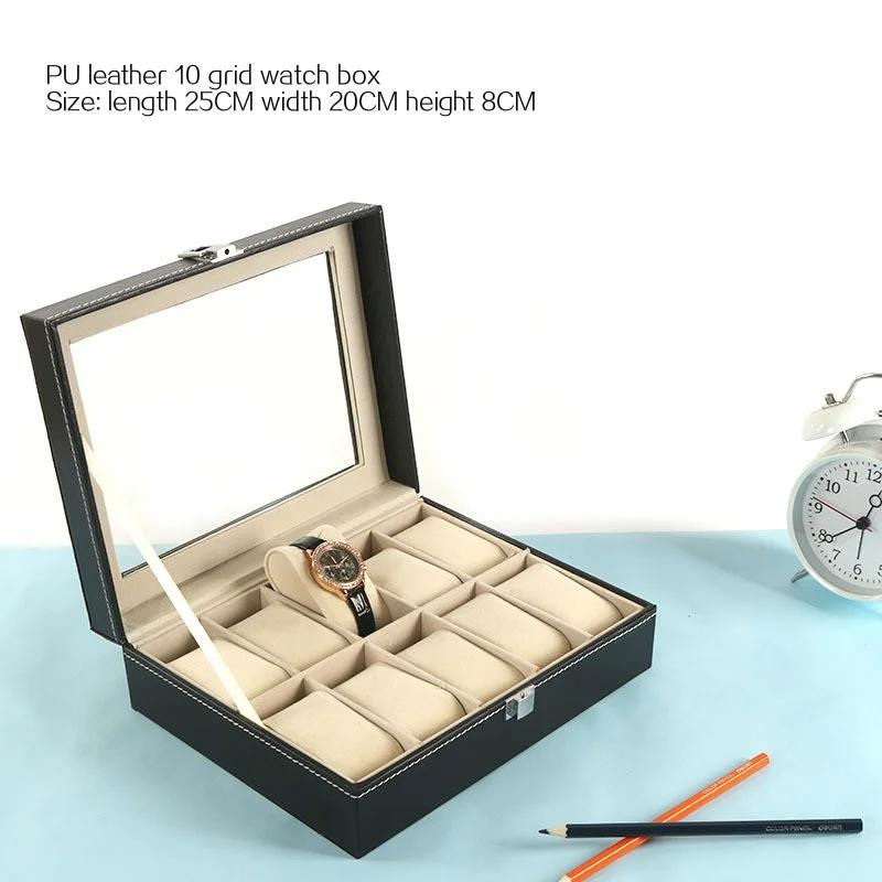 

Коробка для часов из искусственной кожи крокодила, высококачественная, из искусственной кожи, 10 ячеек, дисплей для хранения часов A