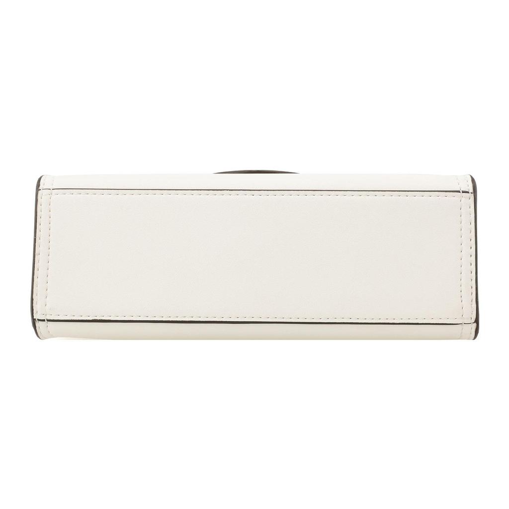 Tory Burch Ella Magnetic Snap Adjustable Detachable Shoulder Strap Faux Fur Tote Bag Shopping Bag Crossbody Handbag Mini Women Tote White 145613-100