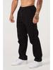 Men's Autumn Patchwork Cargo Pants with Large Pockets - Casual, Solid Color, Loose Fit, Small Leg Style