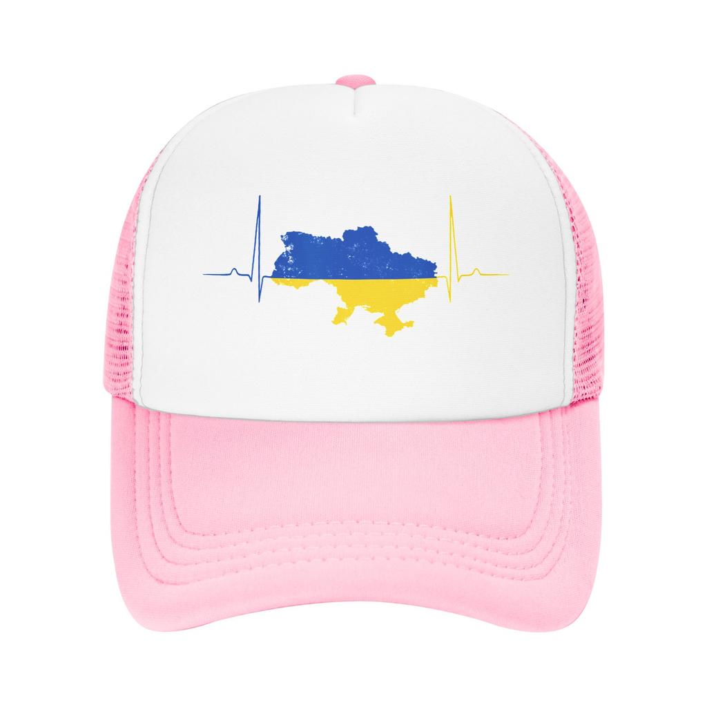 Ukraine Heart Ukrainian Heartbeat Mesh Baseball Cap Unisex Outdoor Trucker Hat Hat Adjustable Summer Trucker Hats