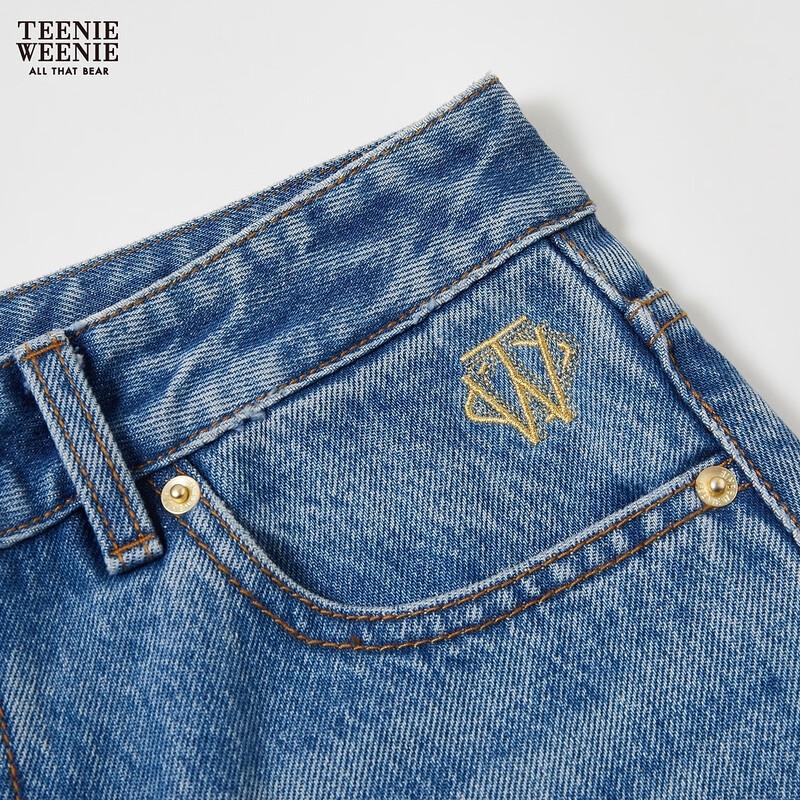 Teenie Weenie Women's Bear Letter Denim Pants