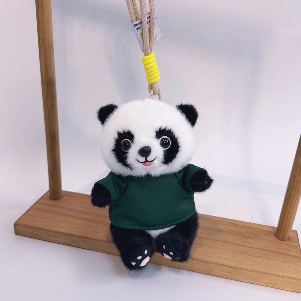 Cute Panda Plush Toy Keychain Bag Charm Doll Pendant Gift With Custom Printing
