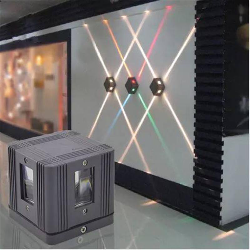 

4W LED Wall Sconce Light Fixture Cross Starlight Lamp Outdoor Waterproof Building Exterior Decor Light Warm light#0