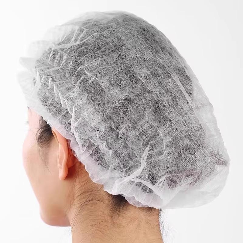 100 PCS Disposable Non Woven Bouffant Caps One Size Fits Most Breathable Anti Hair Shedding for Home Renovation Work