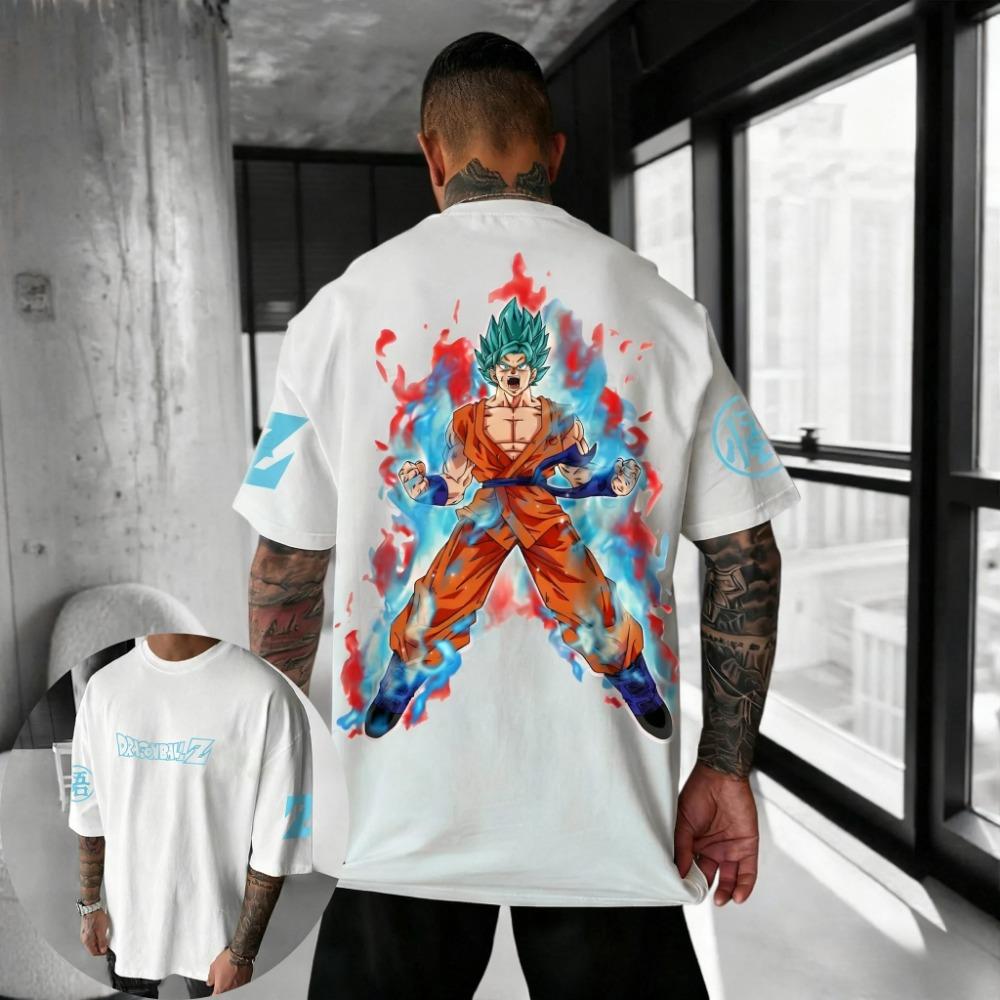 Anime printed T-shirt for men and women casual Harajuku loose top