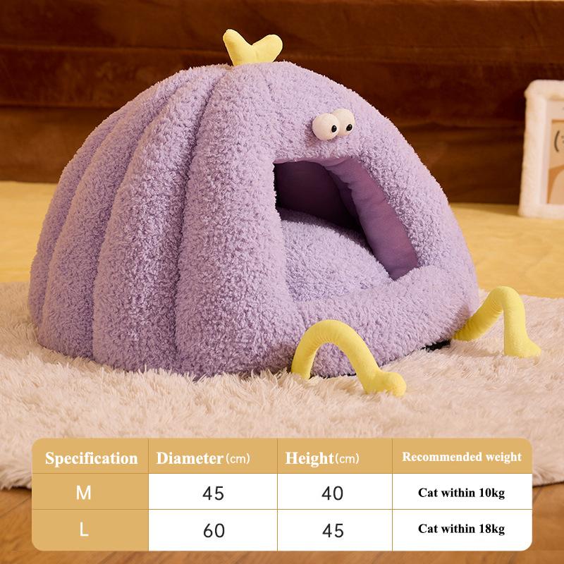 Winter Katzenbett für Halloween Warme Häuser Zubehör Betten Kissen Haustierzubehör Hundematte Waren Alles Korb Dinge Monsterhaus