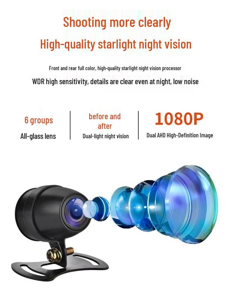 Dual Recording Motorcycle Dash Cam: Front/Rear, HD Night Vision, GPS, Waterproof, WiFi