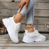 Shoes Female 2025 Knitted Women's Vulcanize Shoes Outdoor Solid Women Sneakers Round Toe Lace Up Platform Ladies Casual Shoes