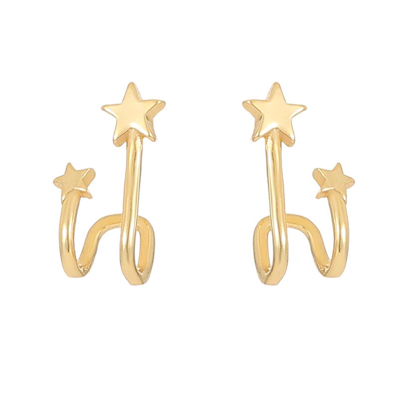 Banyan Tree S925 Silver Korean Star Ear Clip Earrings – Simple, Small Design for Women and Students