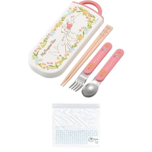 

Studio Ghibli Trio Set: Chopsticks, Spoon, Fork, Bento Chopstick Case, Slide-Out Type, Made in Japan, Dishwasher Safe, Antibacterial, My Neighbor Toto