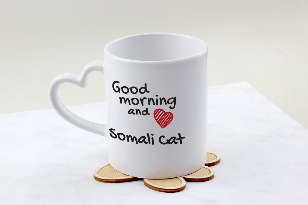 Somali – Cat mug, adorable heart-shaped handle mug | Art-Dog
