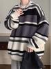 Men's Retro Japanese Striped Knitted Sweater Jacket - Autumn/Winter, Thick & Trendy