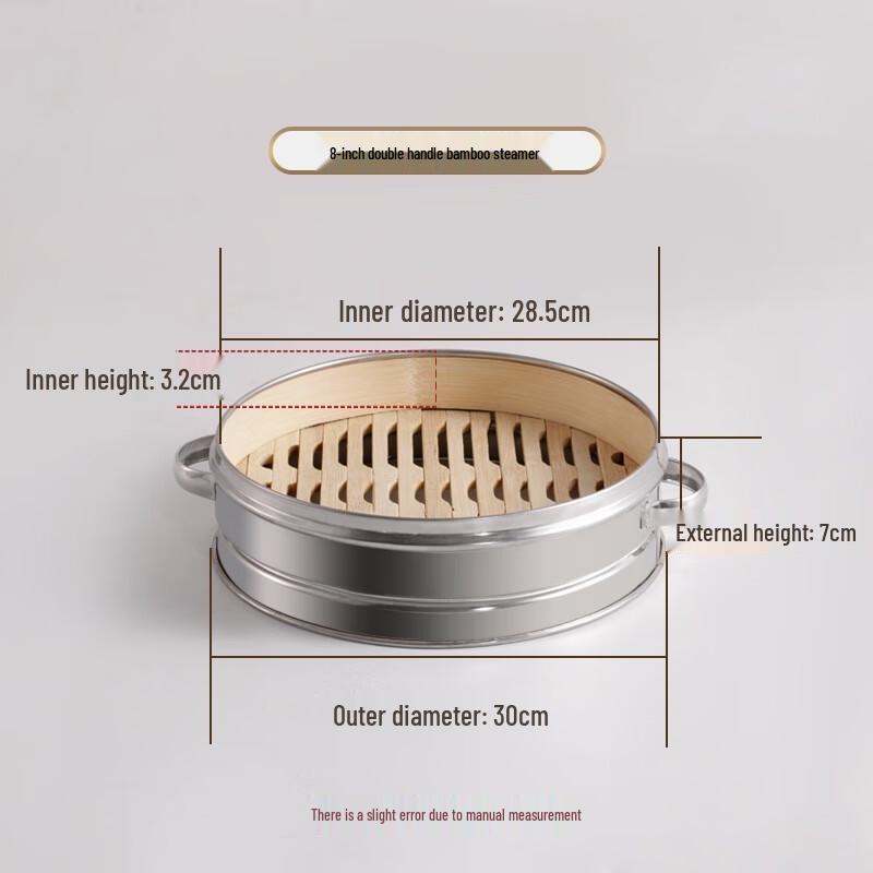 Bamboo Steamer Basket with Double Handles