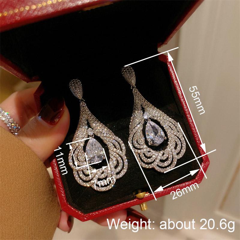 Xiaomi Huitan Novel Gorgeous Teardrop Drop Earrings for Women Fancy Cubic Zirconia Statement Wedding Anniversary Luxury Jewelry Gift