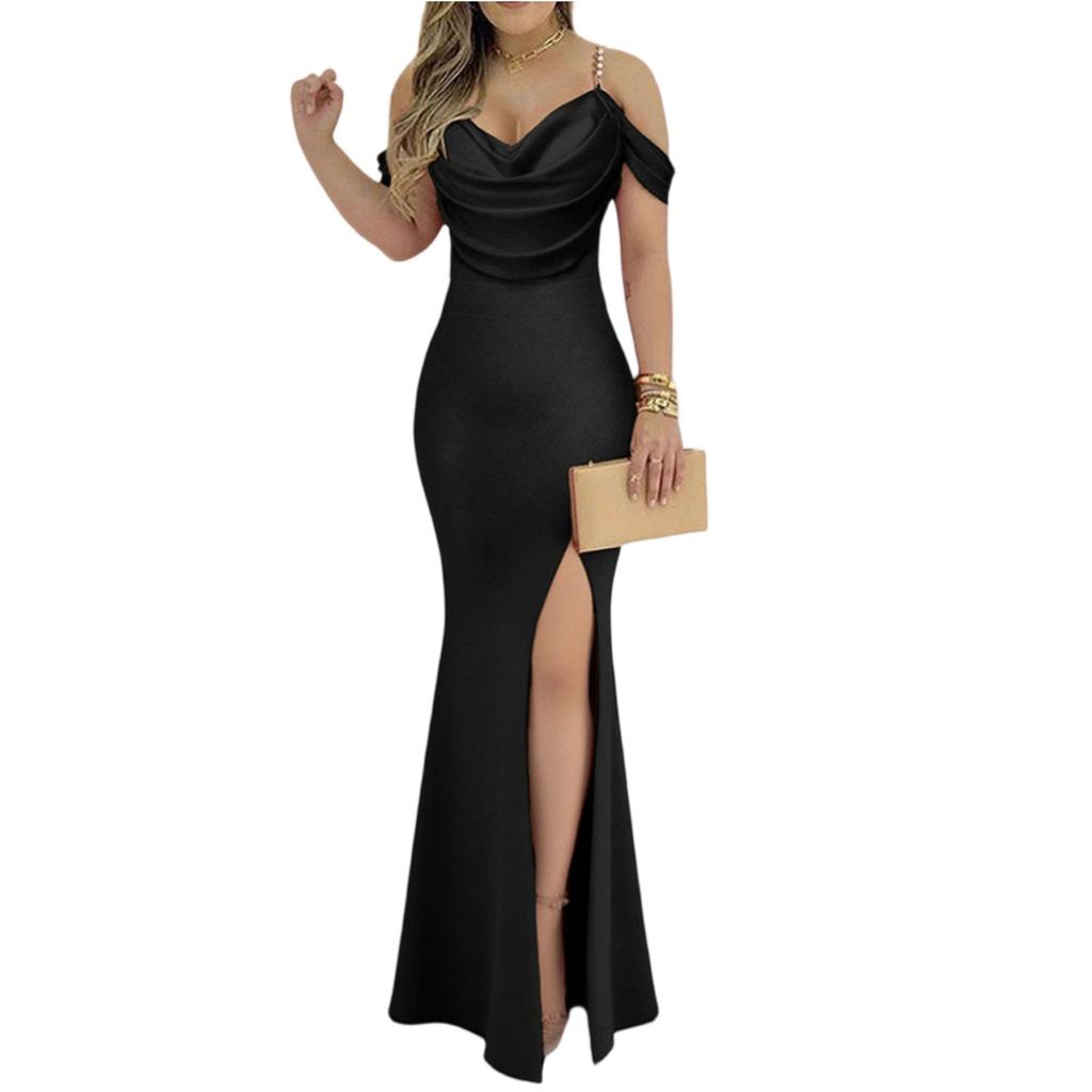 Dámské módní večerní šaty: Bez ramínek, S rozparkem, Vypasovaný pas, Bodycon šaty