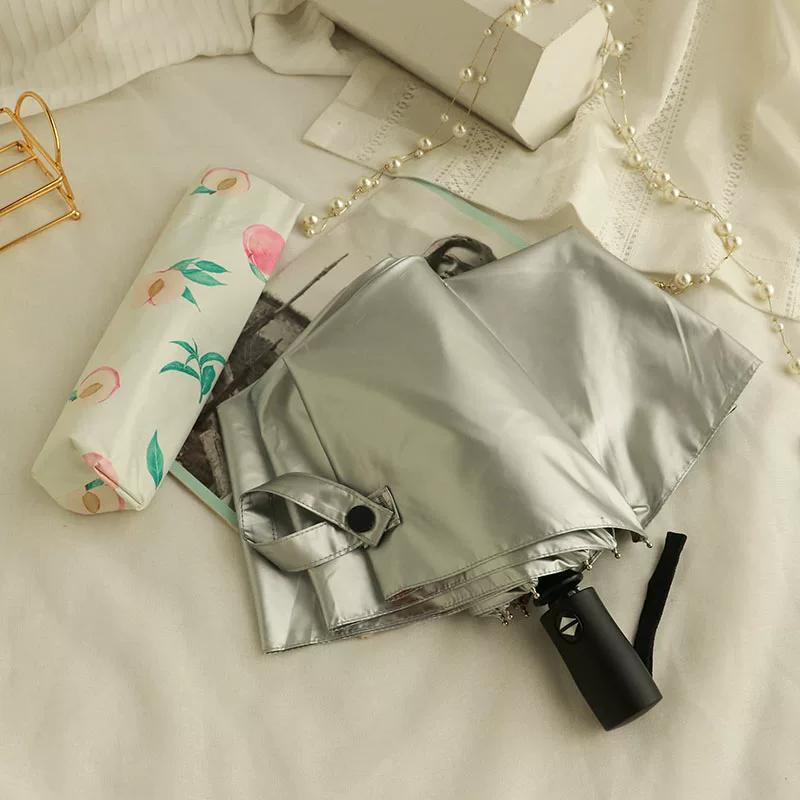 Creative Super Light Automatic Umbrella Retro Orange Rain Dual-Use Female Thick Windproof Fashion Parasol Sunshade Umbrella