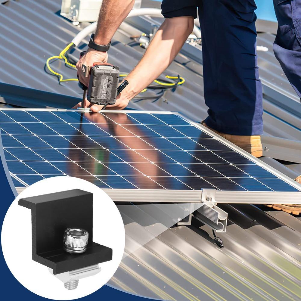 12pcs Practical Solar Panel End Clamp Durable Solar Panel Z Clip Photovoltaic Z Bracket For Roof