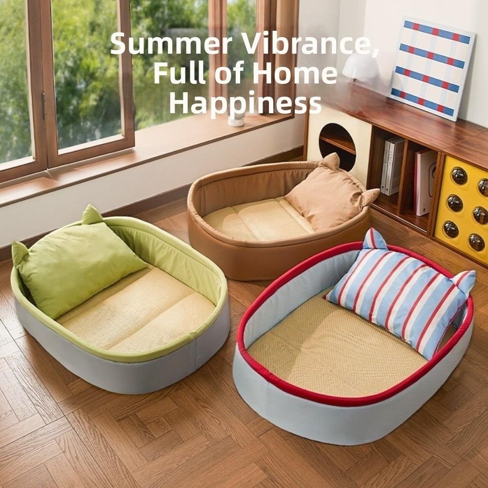 New Universal Summer Pet Bed with Cooling Mat and Pillow All-season Sleeping Mat Pet Supplies Foldable Dog Bed