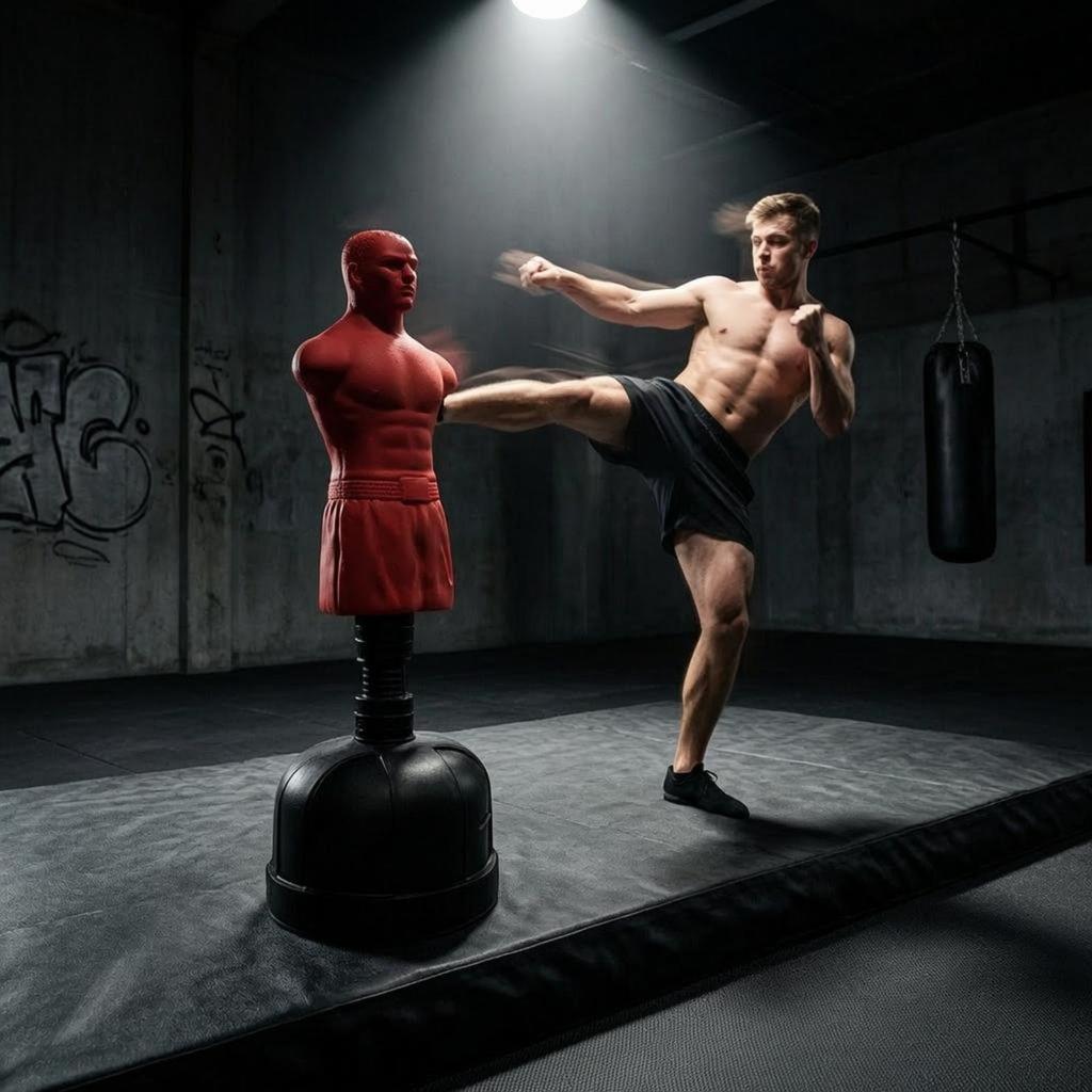 Freestanding Punching Bag ShockAbsorbing Human Torso NoiseReducing Skin 178CM Large