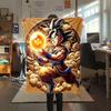 1pz Coperta in Flanella con Stampa Son Goku, Alta Qualità per Tutte le Stagioni, Decorazione per la Casa, Calore e Comfort, Perfetta per Regali di Natale