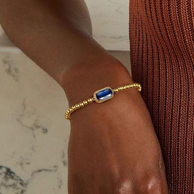 Bracciale da Donna Quadrato Zirconia Cubica Acciaio Inossidabile Perline Bracciale Resistente all'Usura Antiruggine Bracciale Festa Quotidiano