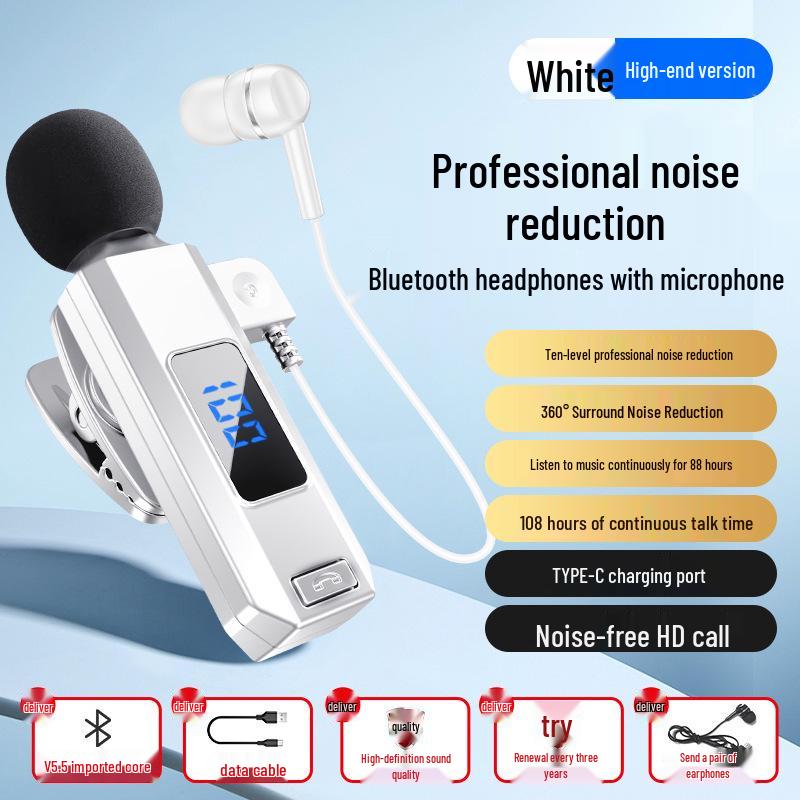 M1 Wireless Bluetooth Clip-on Sports Headset with Noise Reduction & Karaoke Ear Monitor