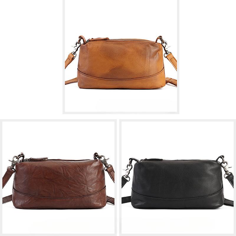 Oryginalna skórzana torba damska Vintage miękka skórzana torba typu poduszka duża pojemność torebka do ręki górna warstwa skóra bydlęca torba typu crossbody na ramię