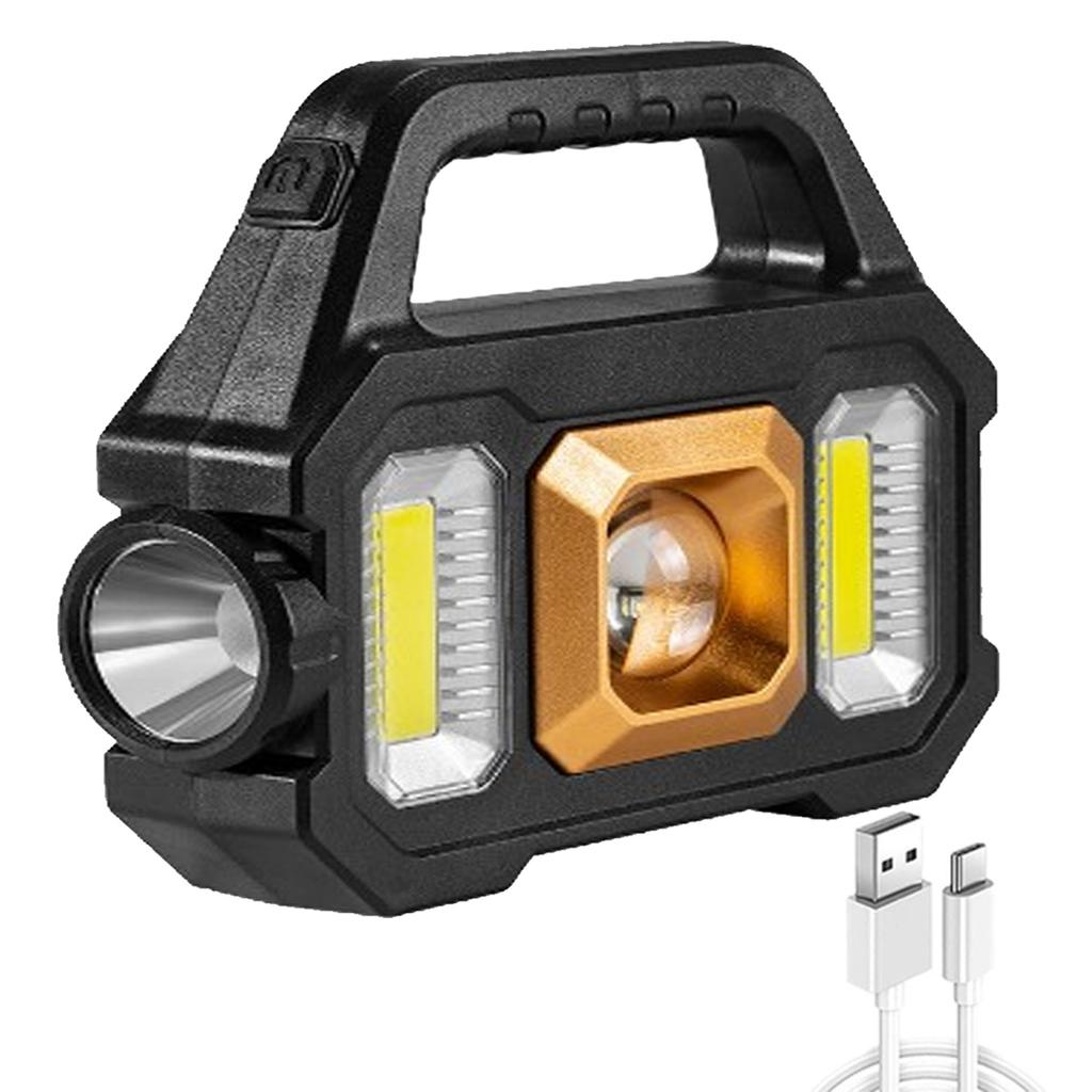 Solar Flashlight With USB Charging Outdoor Led Spotlight Searchlight USB Rechargeable Camping Flashlight Solar Spotlight