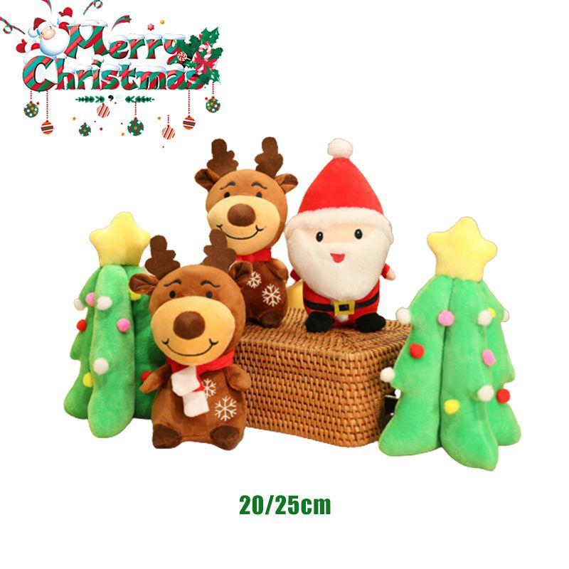 Adorable Christmas Santa Claus Elk Xmas Tree Plush Toy Soft Stuffed Doll Kids Hug Gift