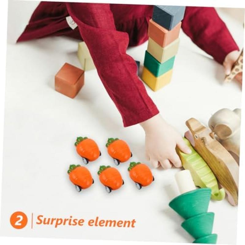 KONTONTY 50 Pieces Mini Pull Back Carrot Cars Toys for Easter Party, Kids Toy Vehicles Small Cars for Boys Girls