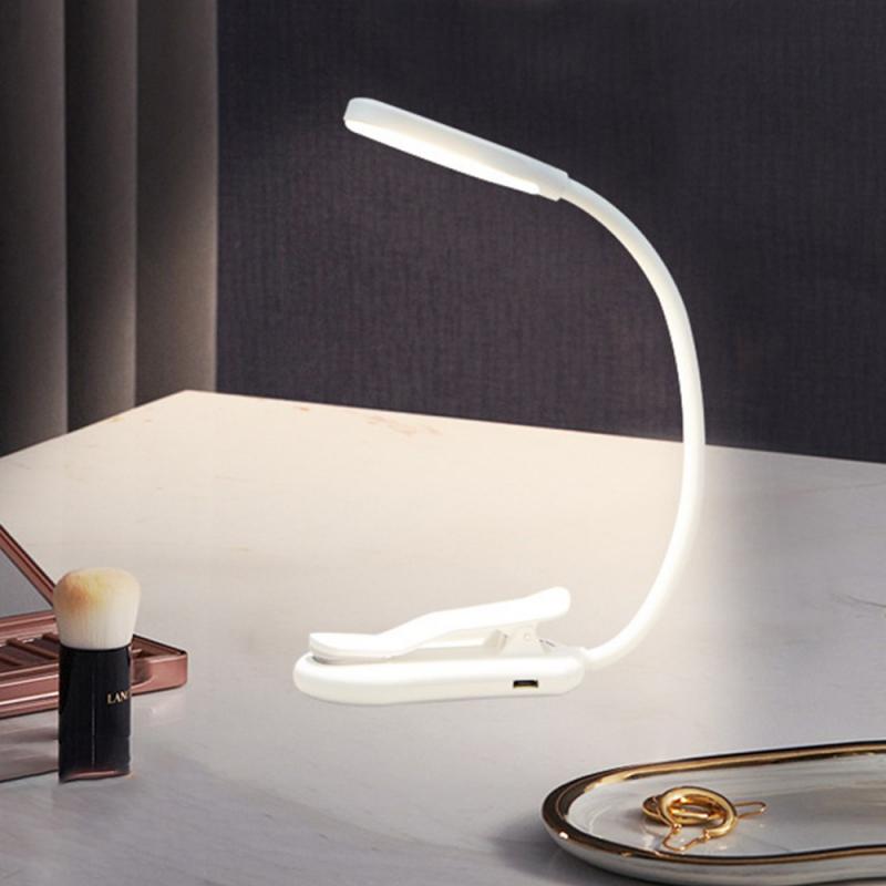 Luz de leitura recarregável de 7 LEDs com luz diurna branca quente e fria de 3 níveis, flexível, fácil de prender, lâmpada de leitura noturna na cama