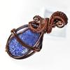 Natural Lapis Lazuli 65 Ct Certified Handmade Copper Wire Wrapped Oval Pendant
