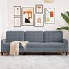 Vidaxl Sofa 3-Osobowa, Ciemnoszara, 210 Cm, Obita Aksamitem