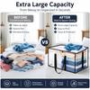 1Pc Heavy-Duty Waterproof Moving Storage Bag With Reinforced Handles And Zipper, Transparent Foldable Organizer Bag With Mesh Sides For Easy Viewing