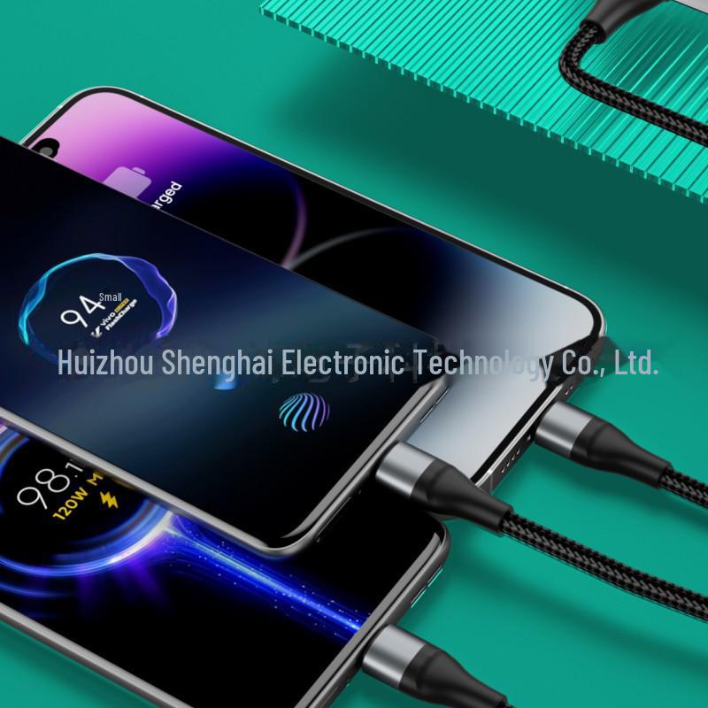 120W 6A Three-in-One Fast Charging Cable for Apple, Huawei, and Android Devices