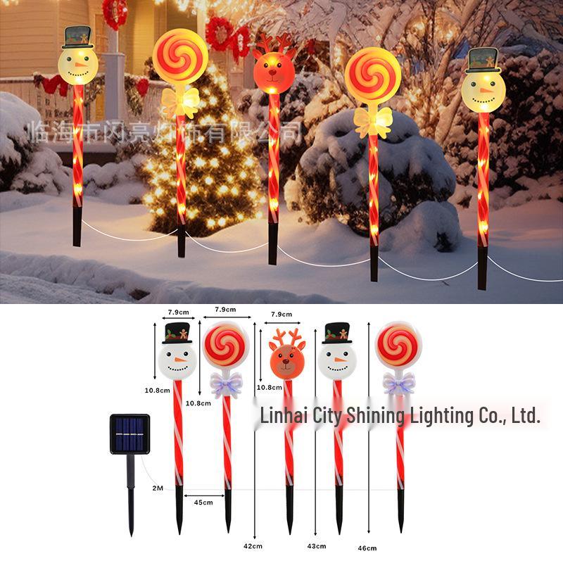 2025 Solar Weihnachts-Weihnachtsmann und Schneemann Leuchtende Lichterkette für Außendekoration