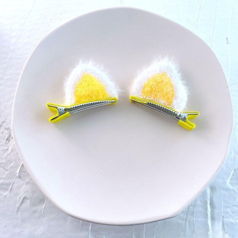 Kids Plush Cat Ear Hair Clips, Warm Winter Autumn Hair Accessories for Girls, Cute Cartoon Side Clips Soft Children Hairpins Set