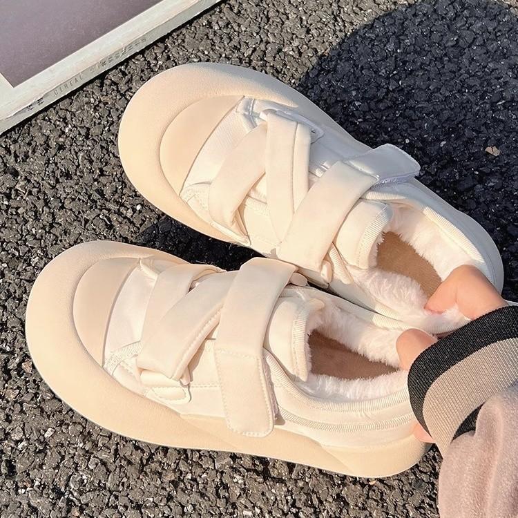 

Уродливо-милые туфли на липучках на платформе с большой головой, белые туфли для женщин на осень и зиму 2025 года, новые модели для невысоких людей увеличиваются в не 38