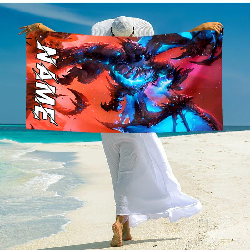 Personalized customized proof beach towel with World of Warcraft pattern - soft, absorbent,quick-drying,perfect swimming,camping&bathing