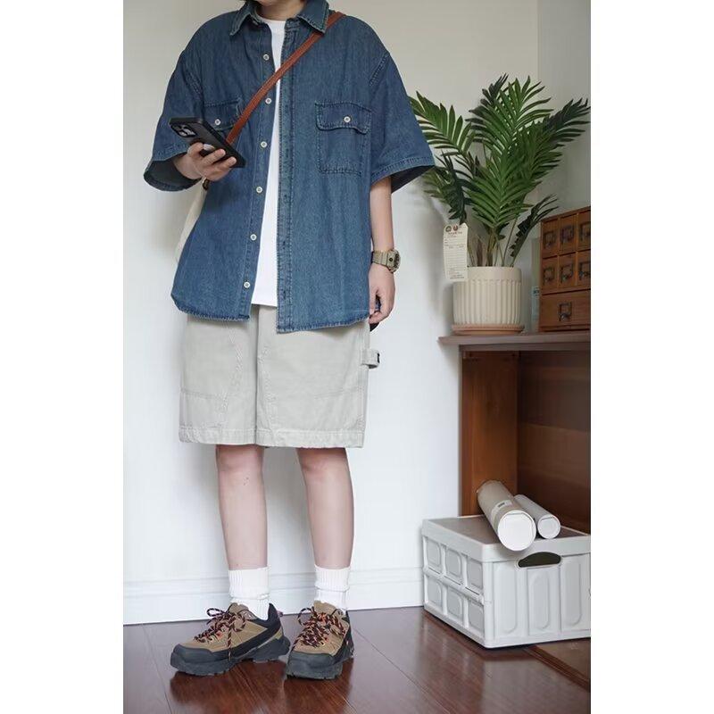 Kortermet Herre Designfølelse Nisje Sommer Trend Topp Allsidig Kjekk Fritidsskjorte