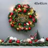 Christmas Theme Plastic Colorful Ball Rattan Wreath Front Door Ornament Christmas Xmas Scene Layout Decoration Wreath Home Decor