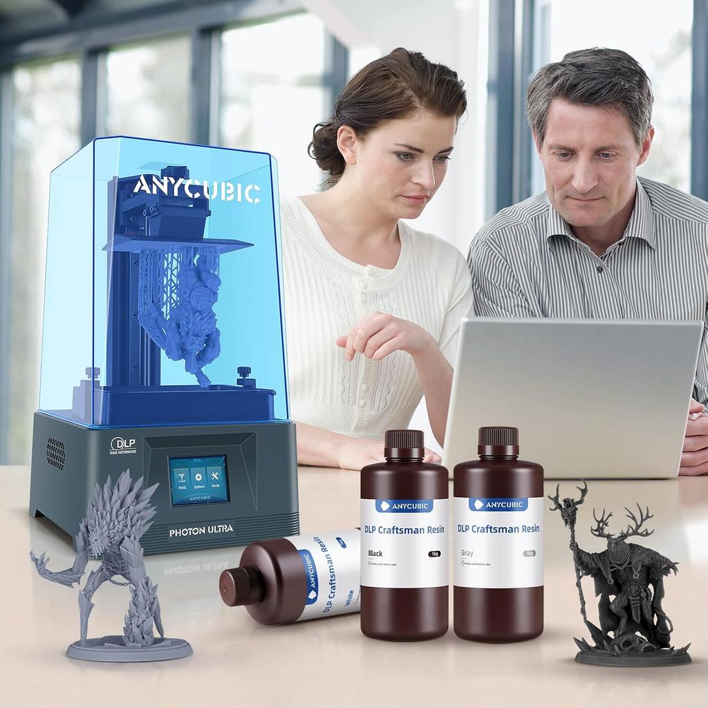 ANYCUBIC 3D Printer Resin, 365-405nm DLP UV-Curing Resin for Photon Ultra/Photon D2, High Precision and Fast Curing Craftsman Resin for DLP LCD SLA