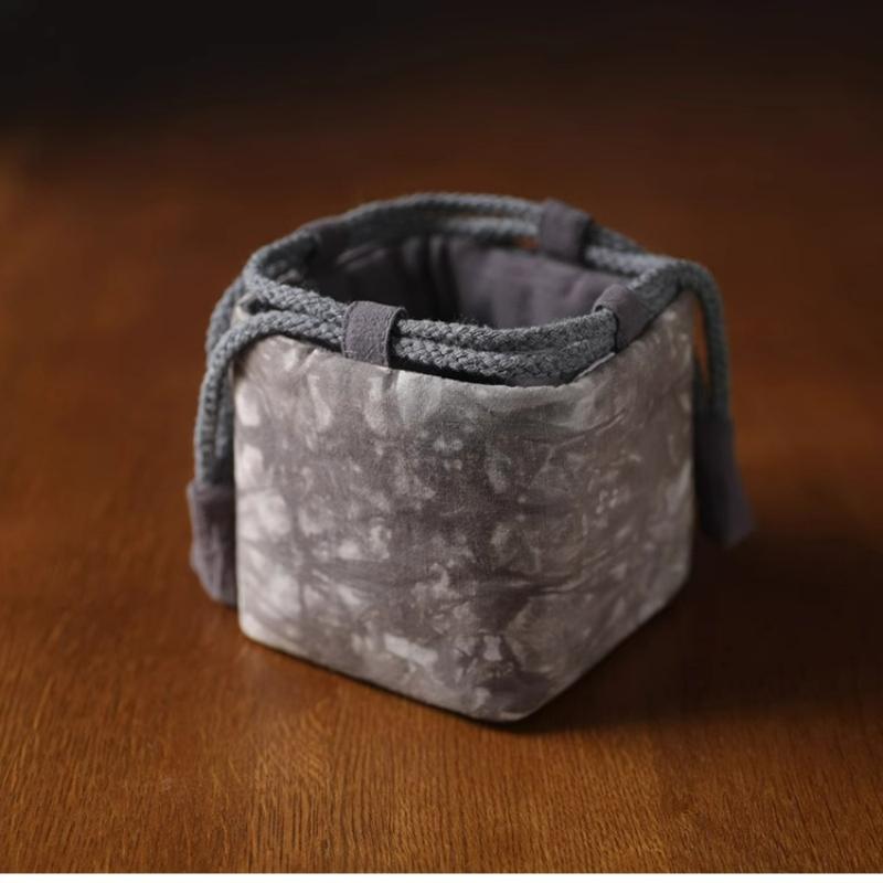 Chinese Style Teacup Drawstring Cloth Teacup Bag Tea Pot Tea Cup Organizer Portable Cup Storage Bag Travel Teaware Accessories