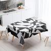 Black and White Geometric Tablecloth Anti-Stain Waterproof Dining Table Home Decor Rectangular Kitchen Fireplace Countertop