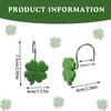 12 PCS Shamrock Shower Curtain Hooks Shower Decor, Rustproof Bathroom Decorative Shower Hooks, Green Shower Curtain Hooks Botanical Shower Curtain