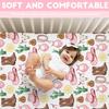 Pink Western Cowgirl Cowboy Fitted Baby Crib Sheet for Boy Girl 52"x28" Desert Cowboy Hat Boot Sun Cactus Soft Breathable Baby Crib Mattress Bed
