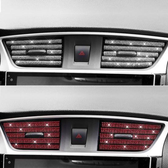 1x Car Interior Air Conditioner Decoration Diamond Stripes Cover Car Accessories