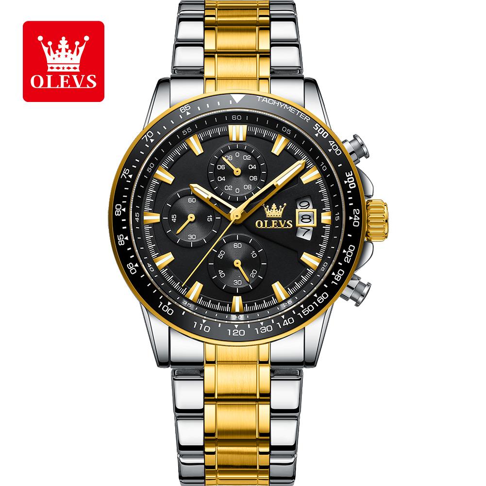 OLEVS TY705 Men's Watches Chronograph Stainless Steel Waterproof Business Multi-functional Original Exclusive Wristwatch for Men